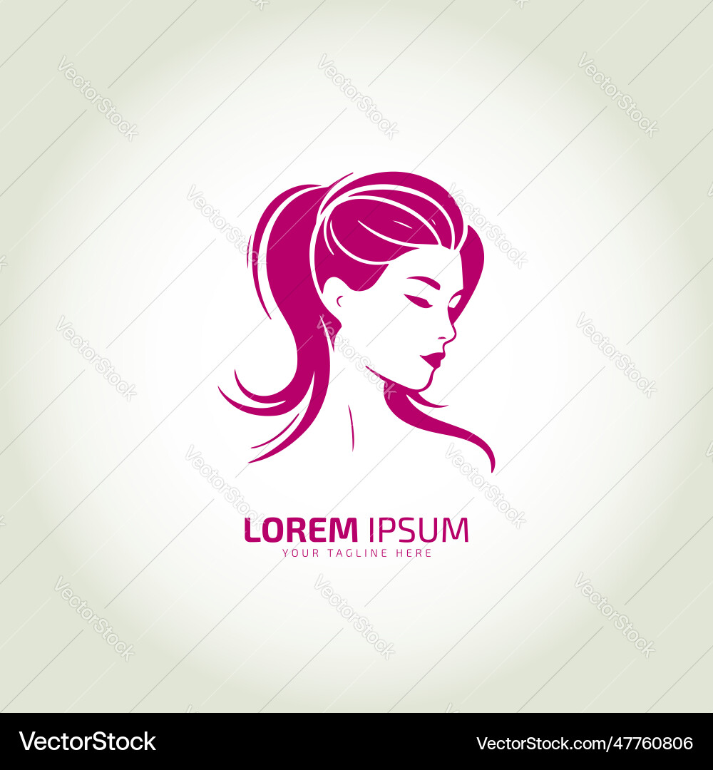 Woman face logo icon lady style young girl Woman face logo icon lady style young girl vector image