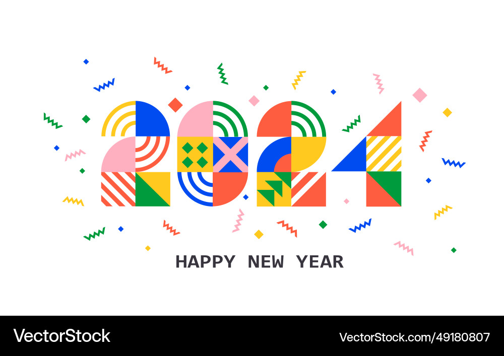 2024 neue Jahr Bannerzahlen aus geometrischen Formen 2024 neue Jahr Bannerzahlen aus geometrischen Formen vektorbild