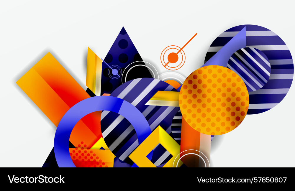 Abstract geometric composition shapes overlap Vector Image