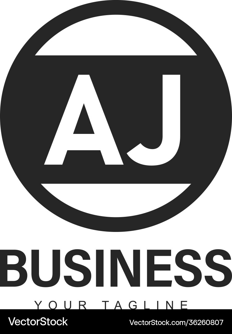 Aj initial a logo design with abstract style Aj initial a logo design with abstract style vector image