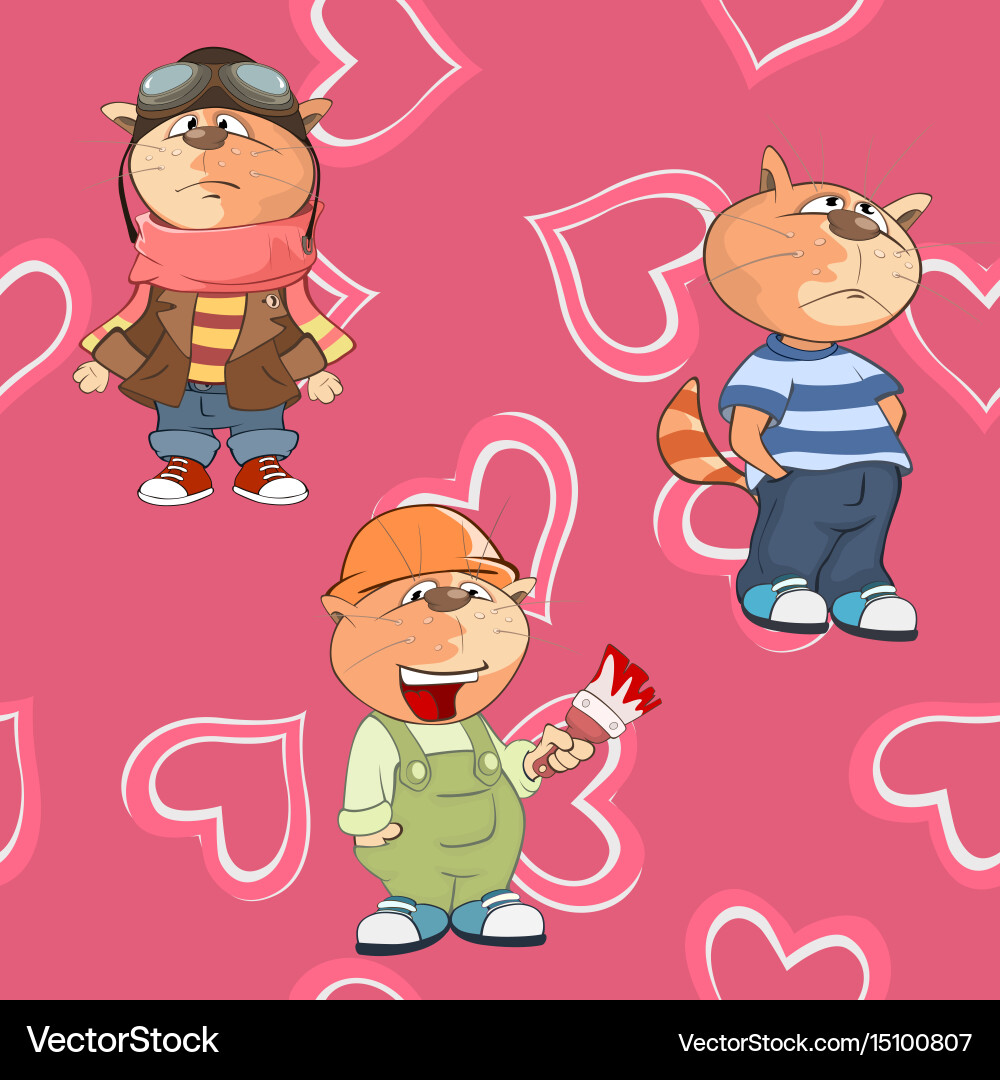 Background with cats seamless pattern Vector Image