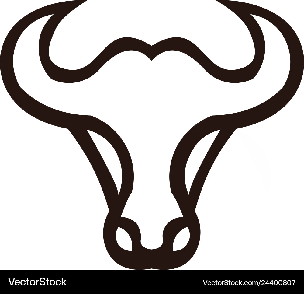 Bull Horn Animal Icon Vector Image