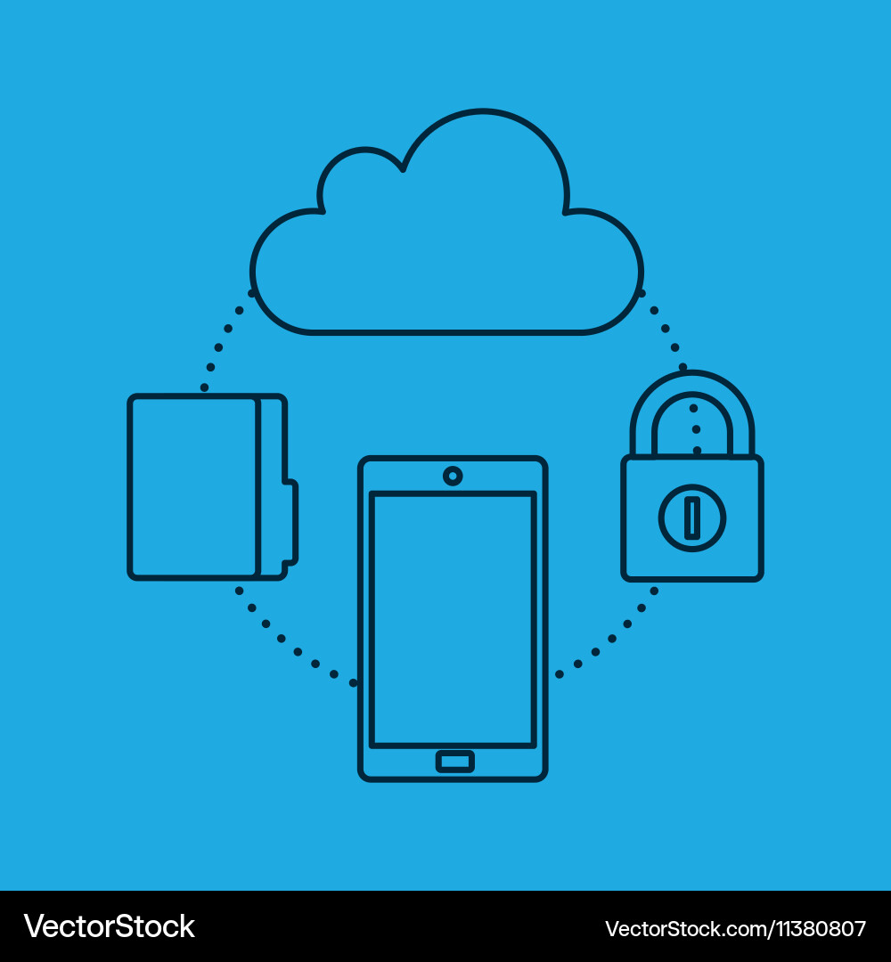 Cloud computing data storage vector image