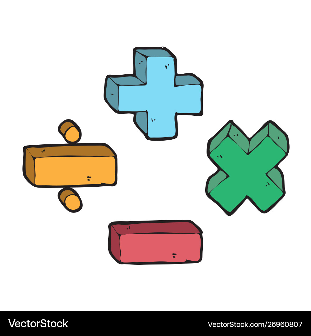 Digitally drawn mathematical sign design hand Vector Image