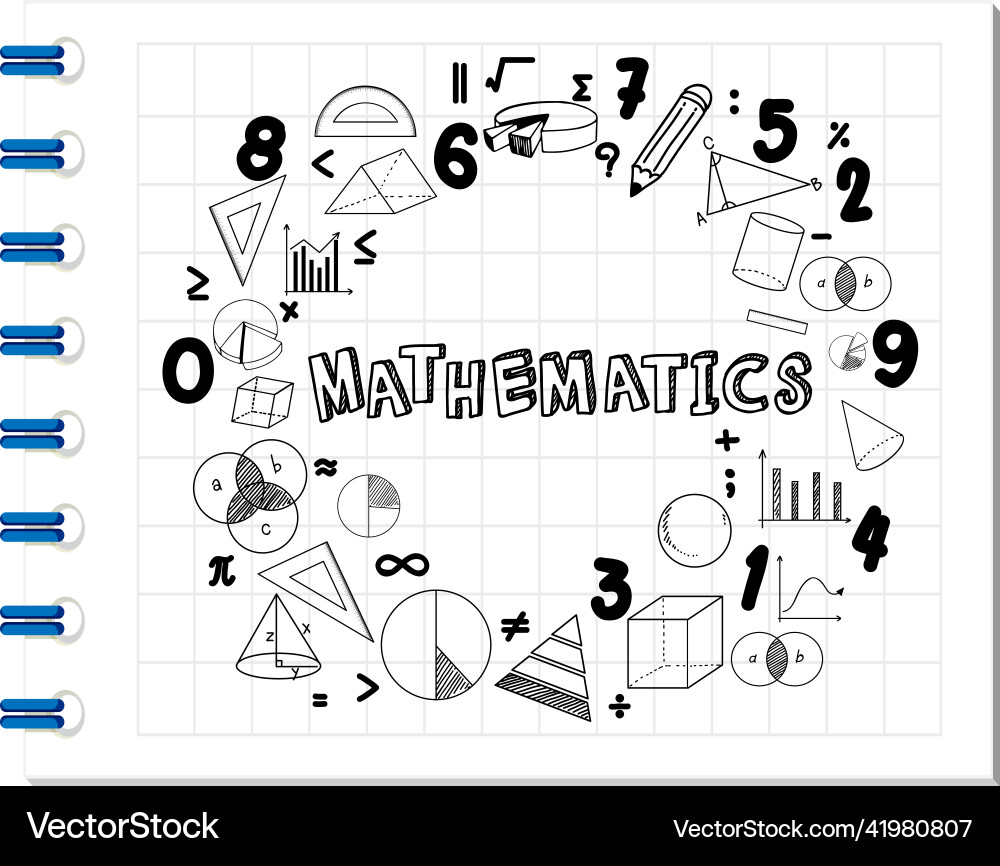 Doodle math formula with mathematics font Vector Image