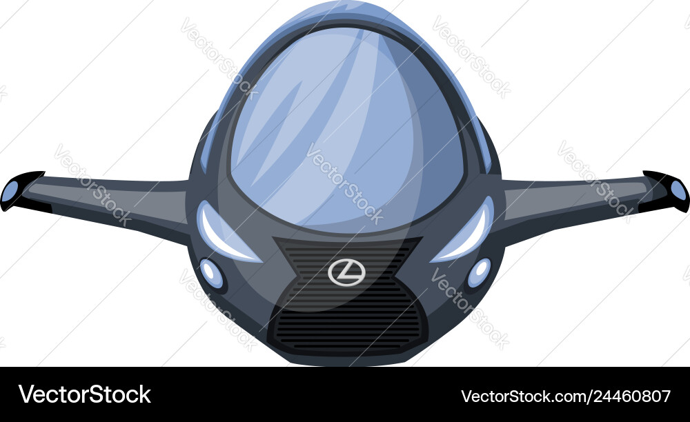 Front view of spaceship on white background Vector Image