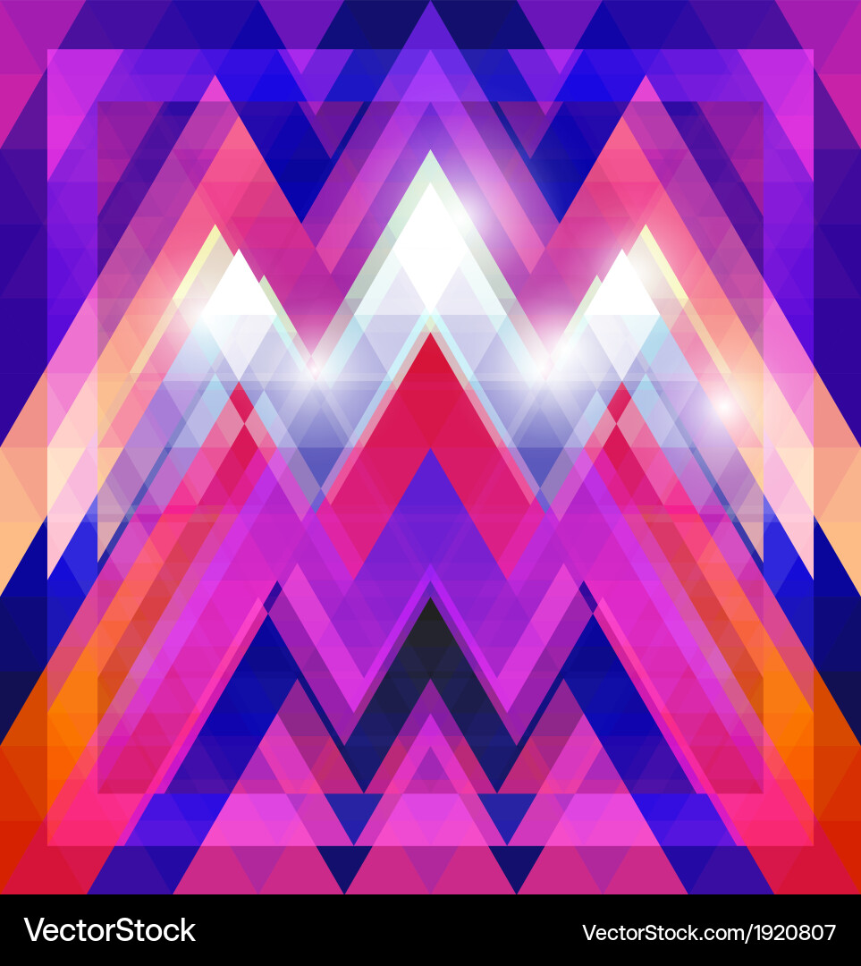 Geometric shining pattern with triangles vector image