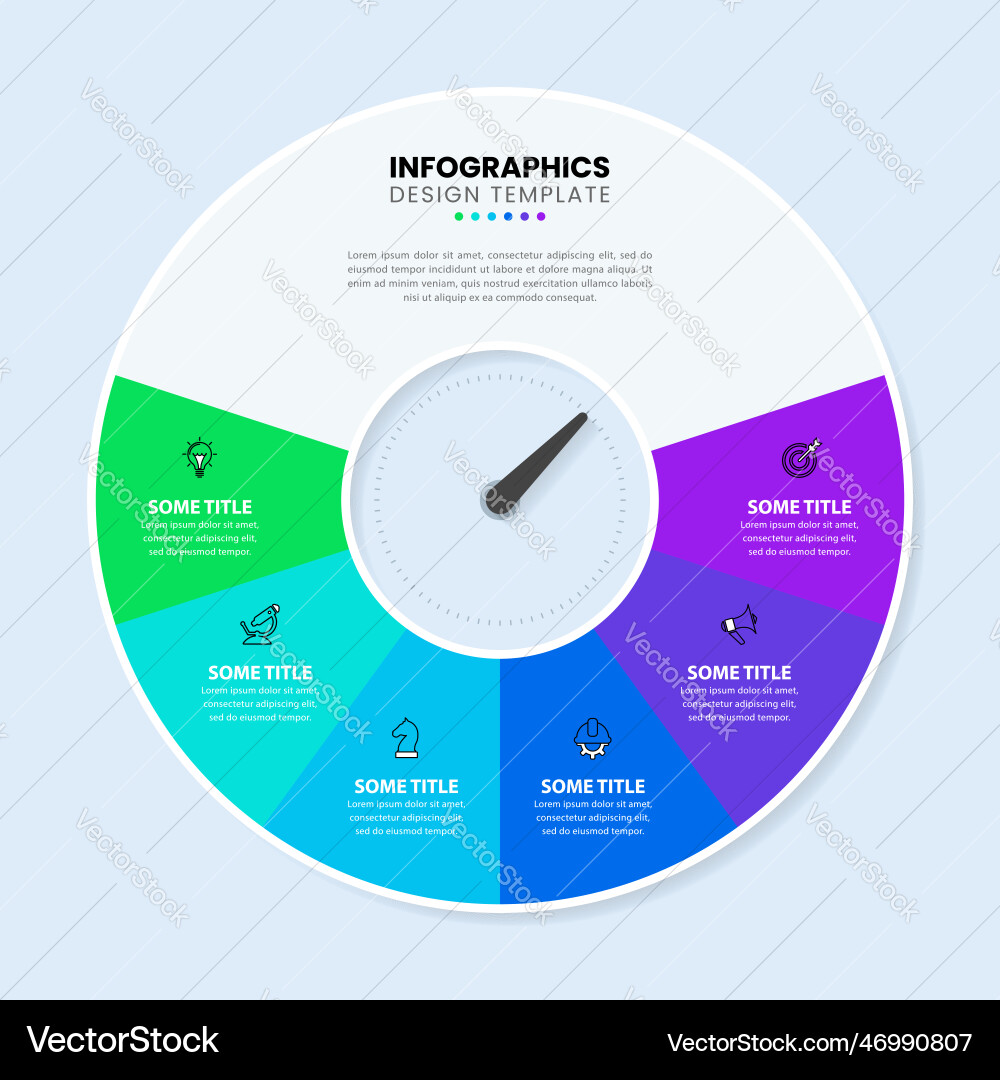 Infographic template pointer with six steps Infographic template pointer with six steps vector image