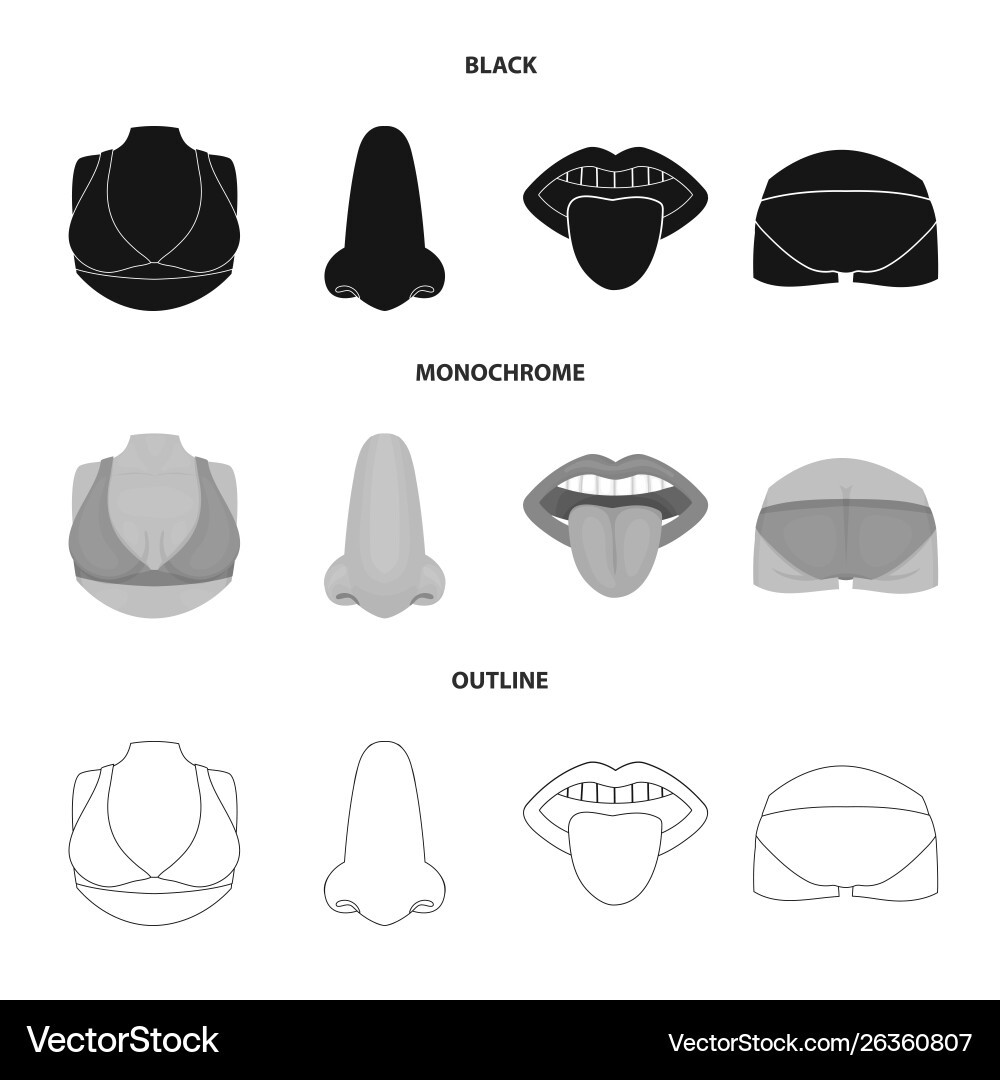 Isolated object body and part sign collection Isolated object body and part sign collection vector image