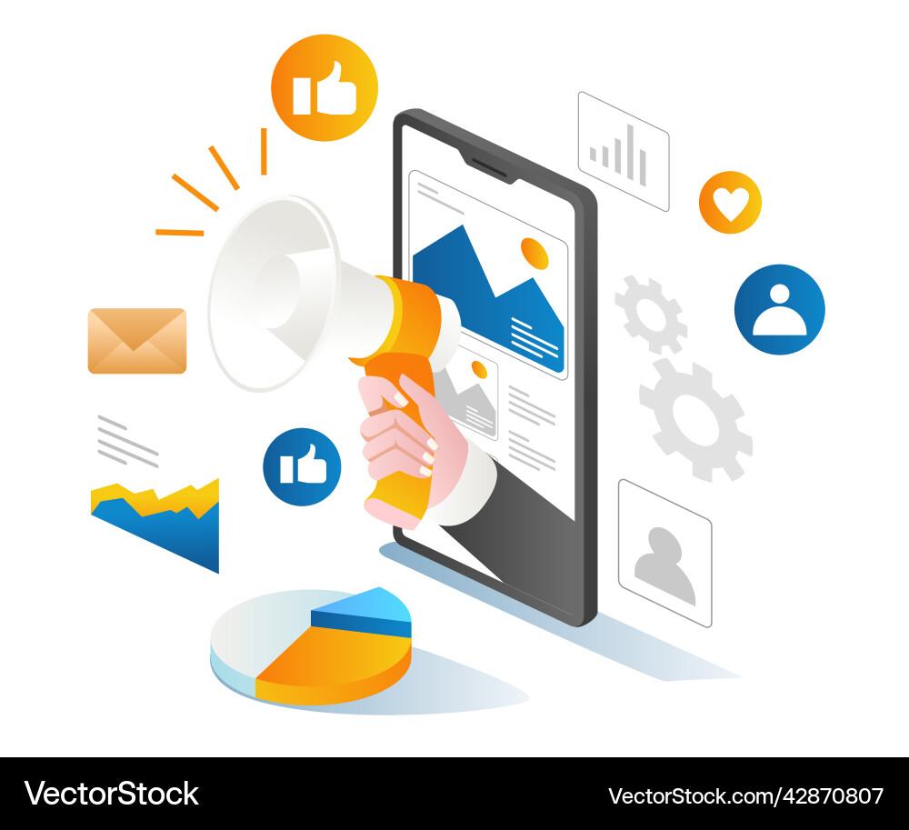 Kampagne zur Förderung der digitalen Marketingstrategie Kampagne zur Förderung der digitalen Marketingstrategie vektorbild