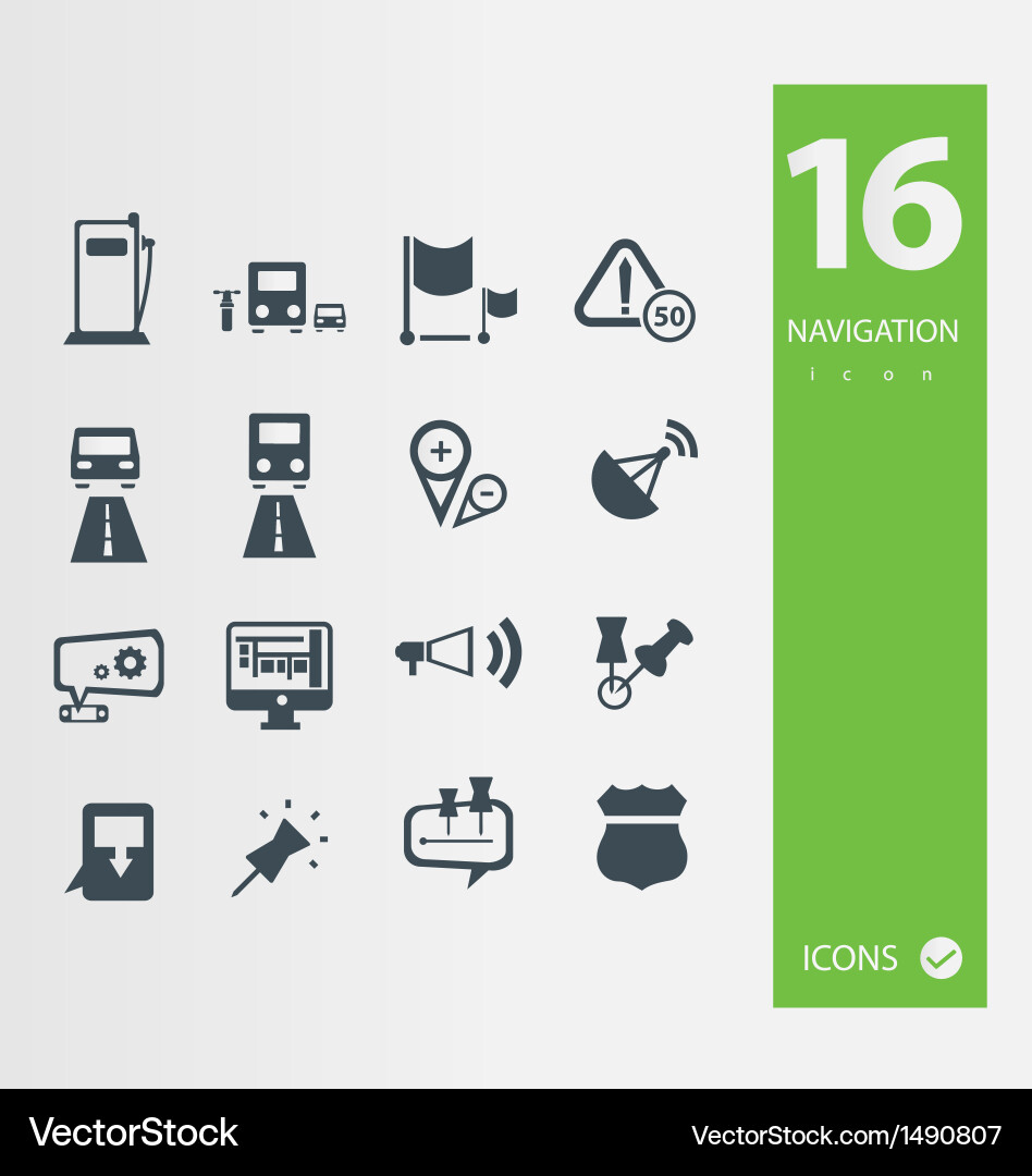 Navigation icons Vector Image