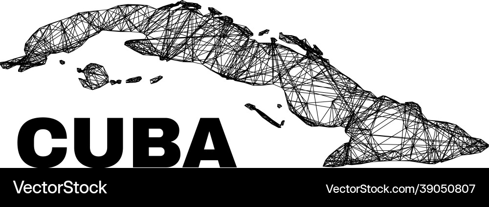 Network irregular mesh cuba map Network irregular mesh cuba map Vector Image