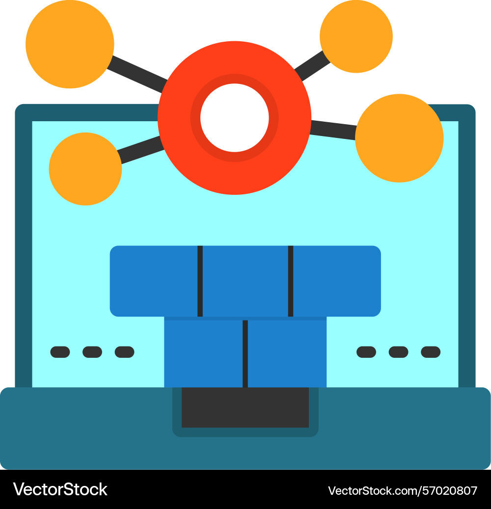 Online networking flat style icon design Vector Image