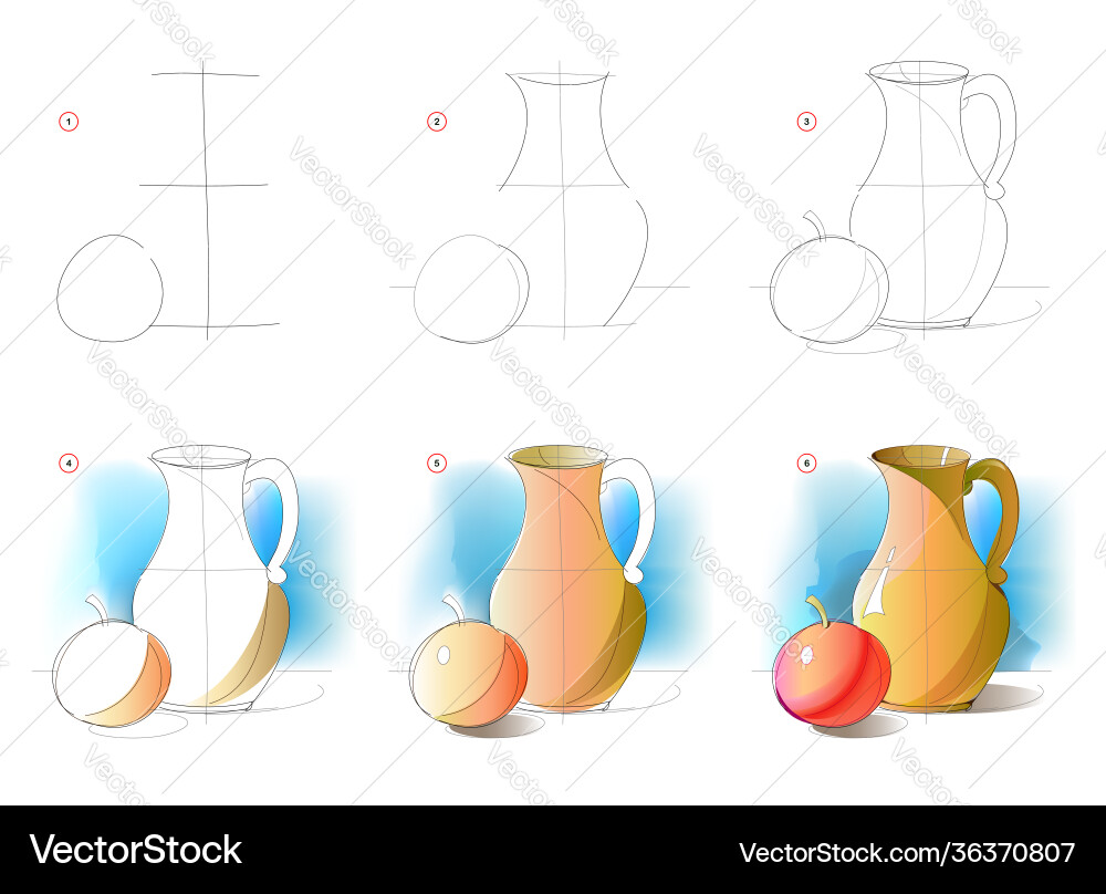 Page shows how to learn draw sketch still vector image