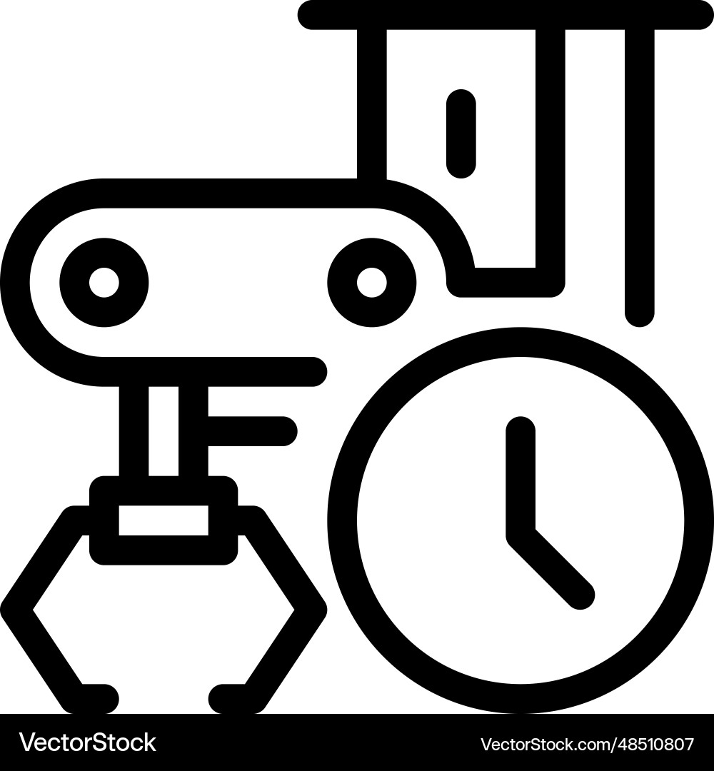 Producing goods faster through manufacturing unit Vector Image