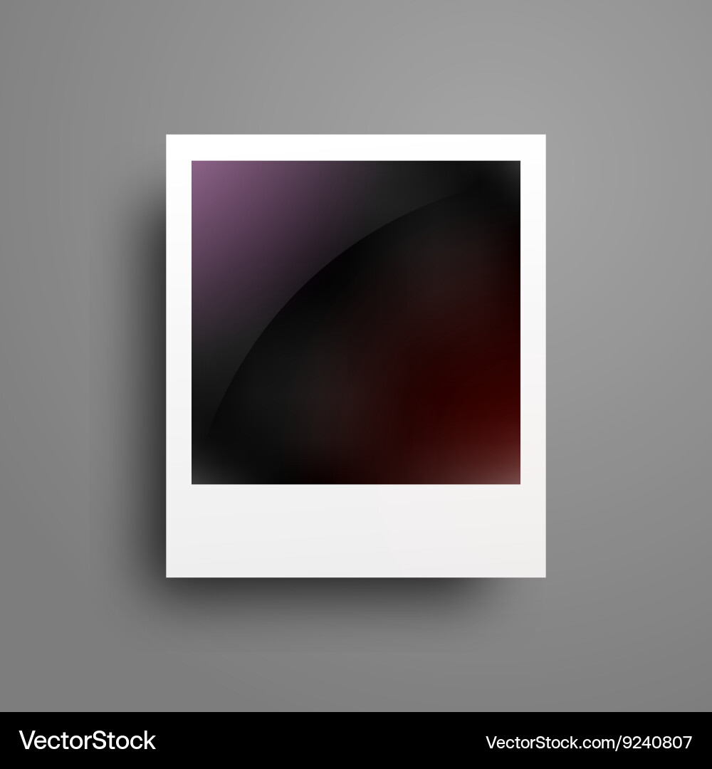 Realistic photo frame on gradient background vector image