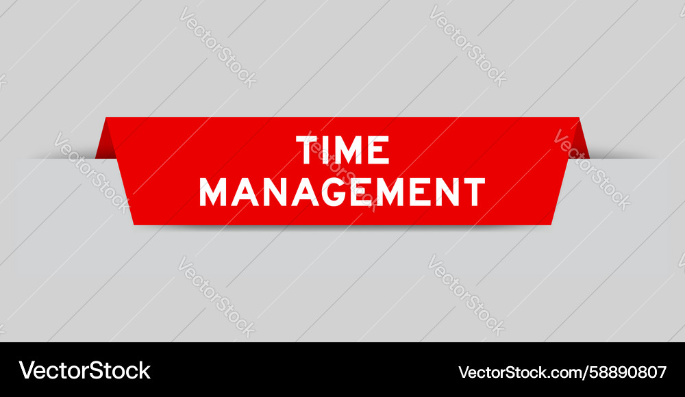 Red color inserted label with word time Red color inserted label with word time Vector Image