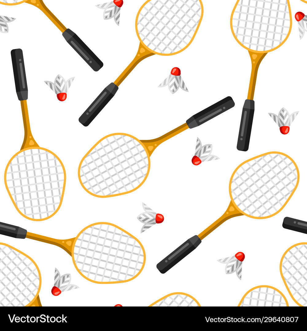 Seamless pattern with badminton rackets Seamless pattern with badminton rackets vector image
