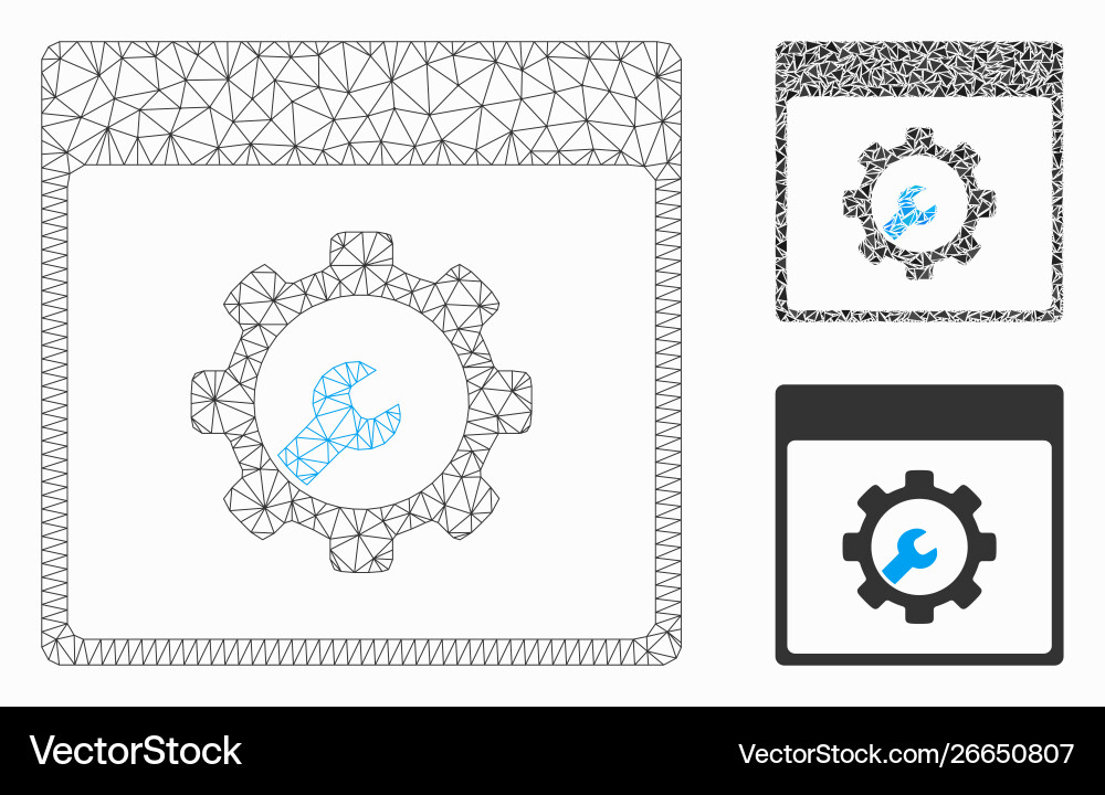 Setup tools calendar page mesh 2d model Setup tools calendar page mesh 2d model vector image
