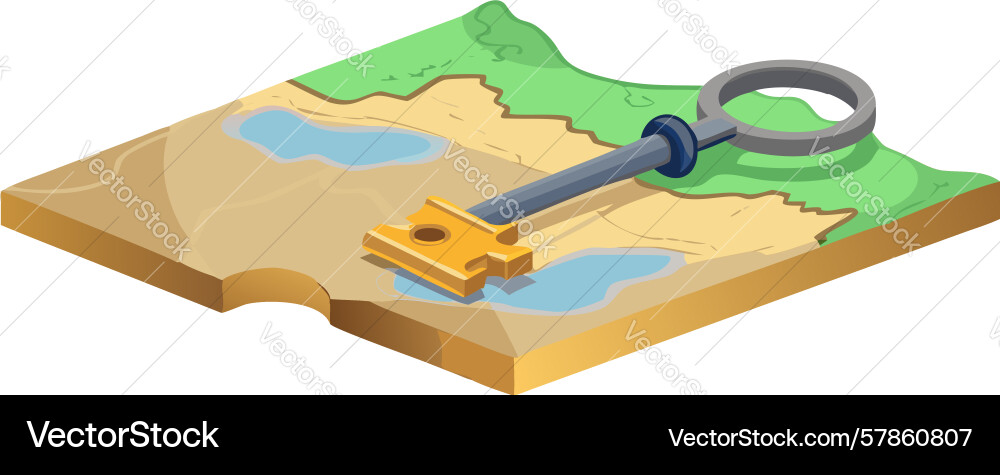 Skeleton key on textured surface symbolizing Vector Image