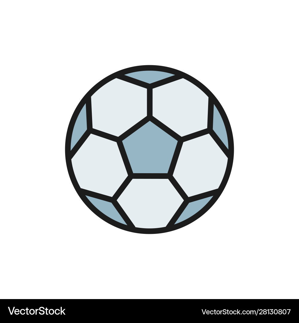Soccer ball flat color icon isolated on white Soccer ball flat color icon isolated on white Vector Image
