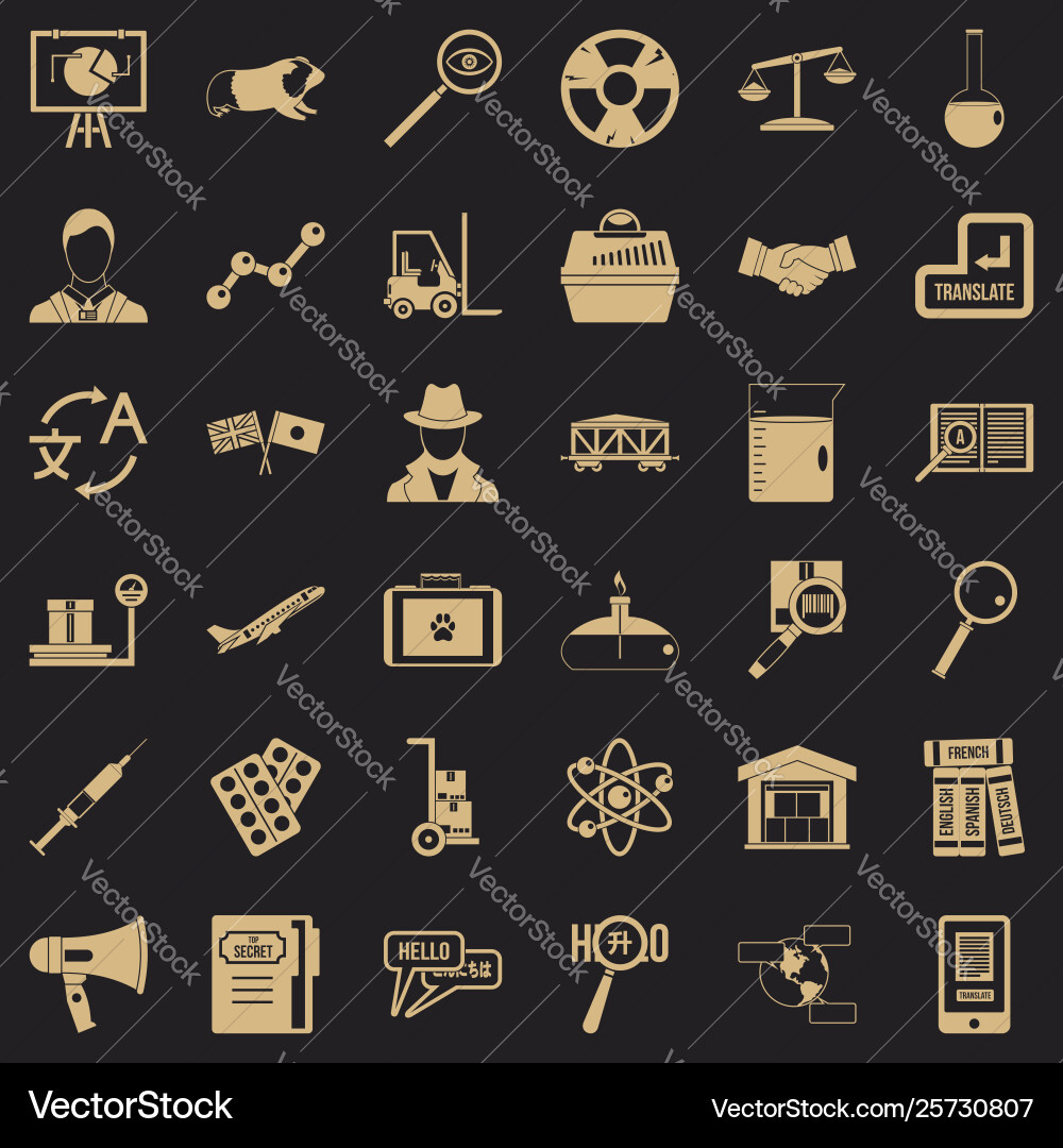 Theoretical icons set simple style Vector Image