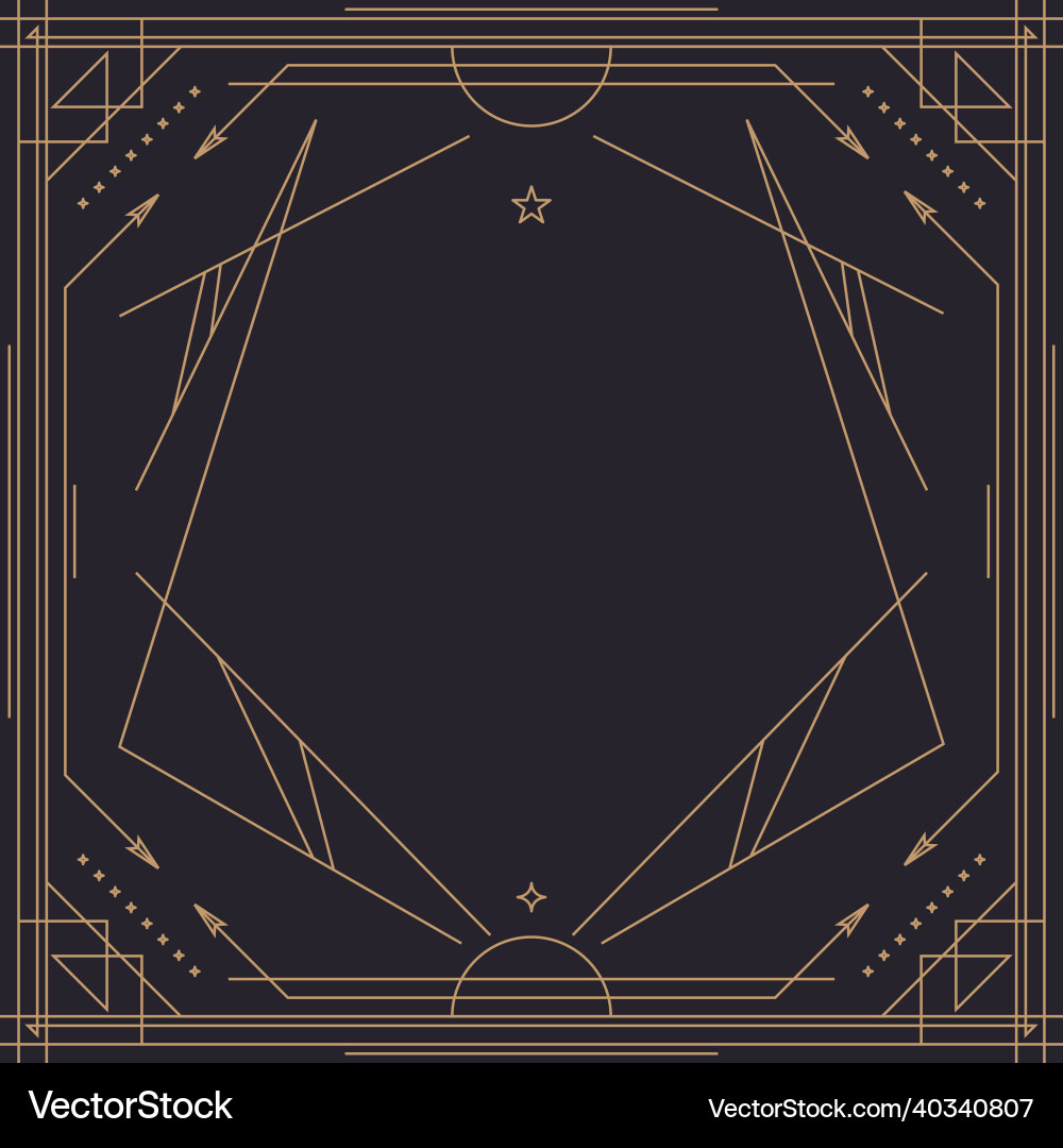 Thin line frame abstract geometric linear design vector image