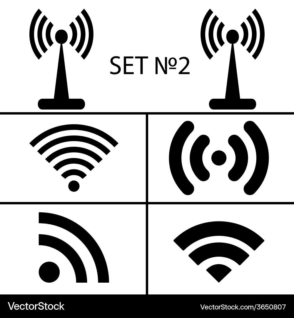 Wireless & Wifi Icons Set vector image