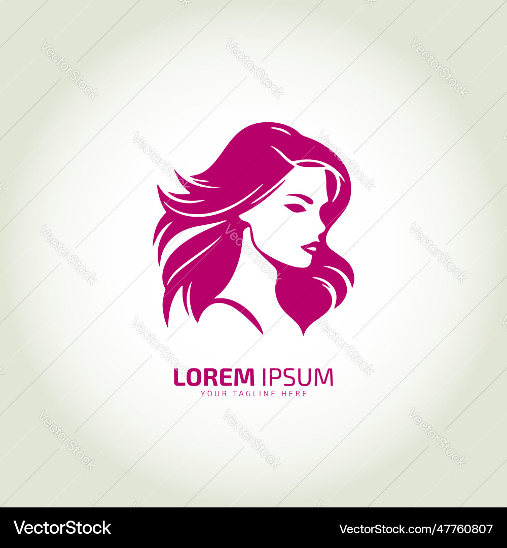Woman face logo icon lady style young girl Woman face logo icon lady style young girl vector image