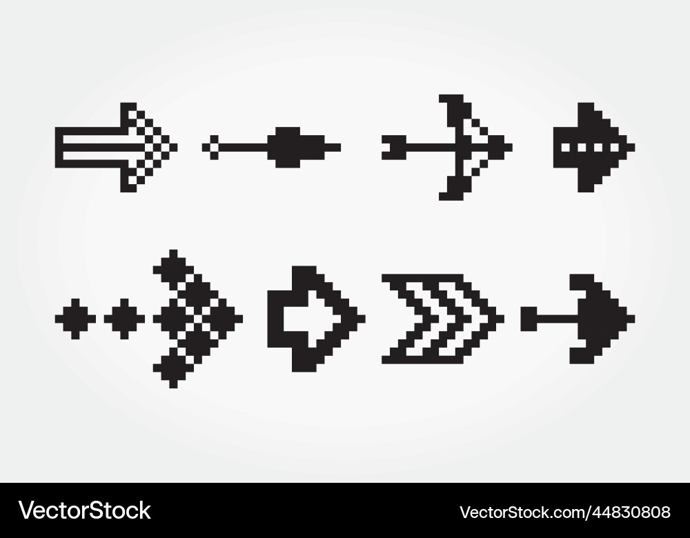 Arrow collection pixels of 8 bit vector image
