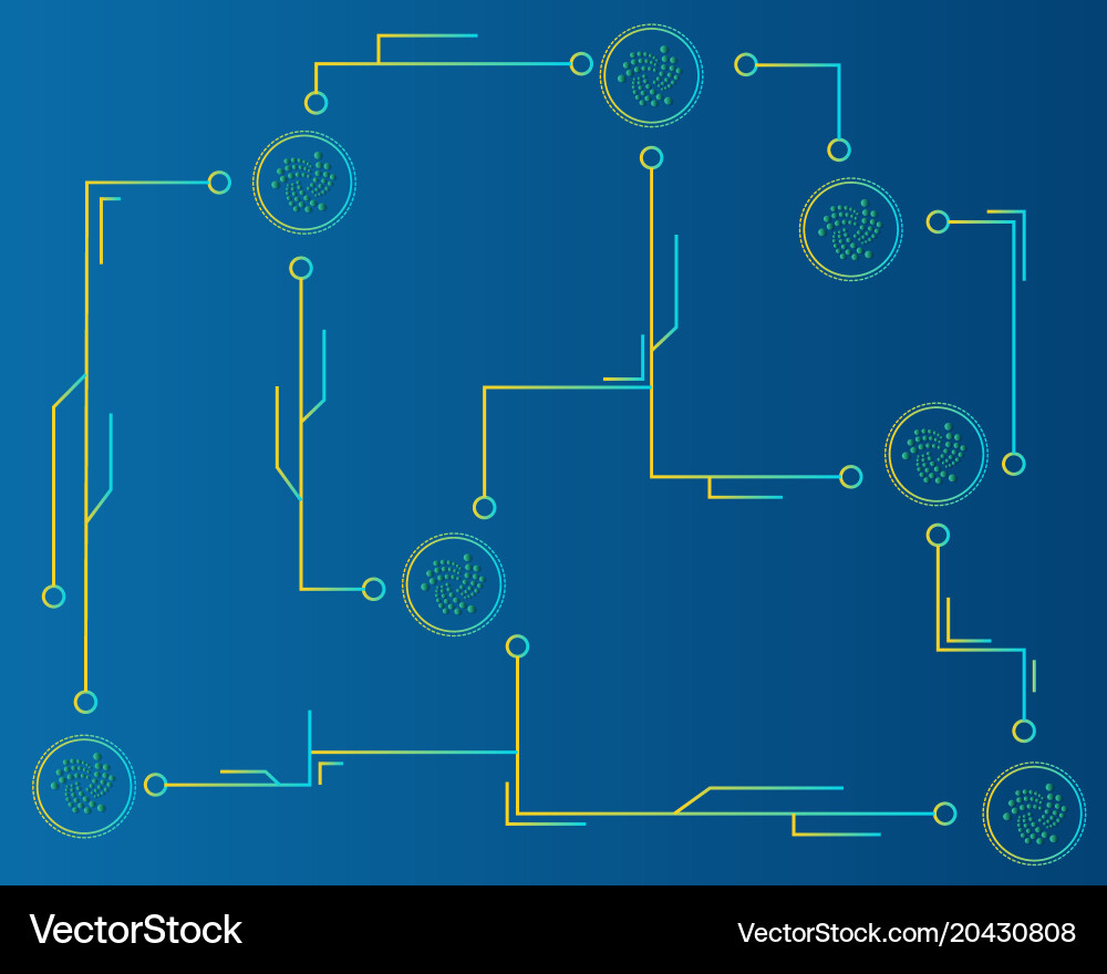 Cryptocurrency iota blockchain background style vector image