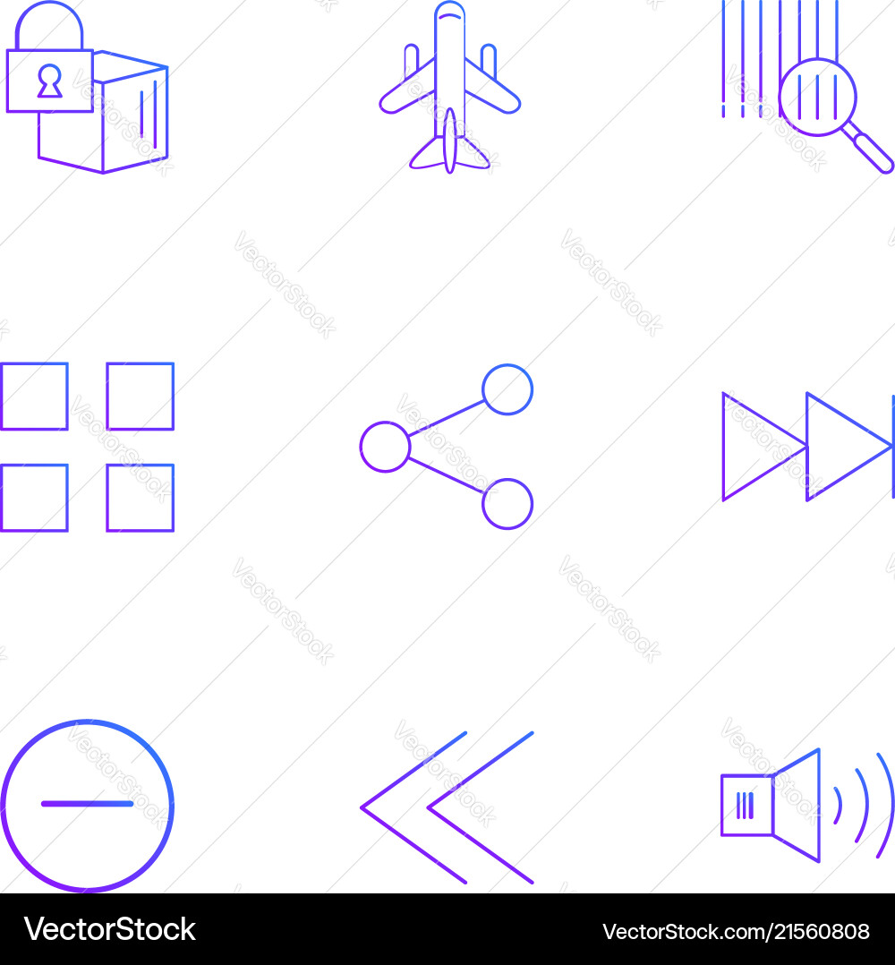 Cube share blocks speaker user interface icons Vector Image
