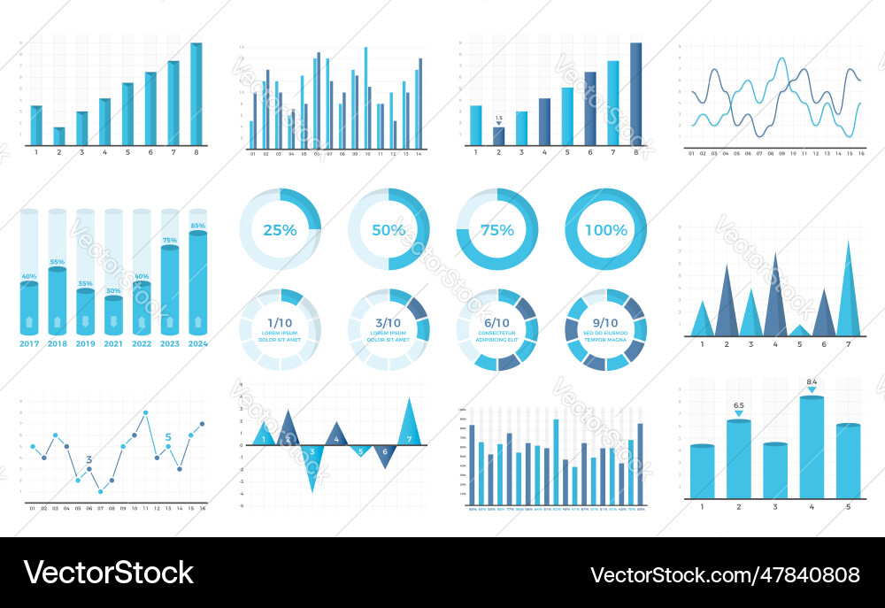 Data Charts and Graphs Vector Image
