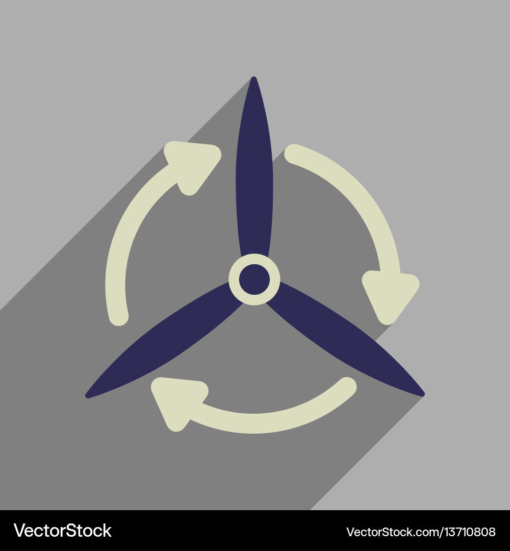 Flat web icon with long shadow windmill vector image