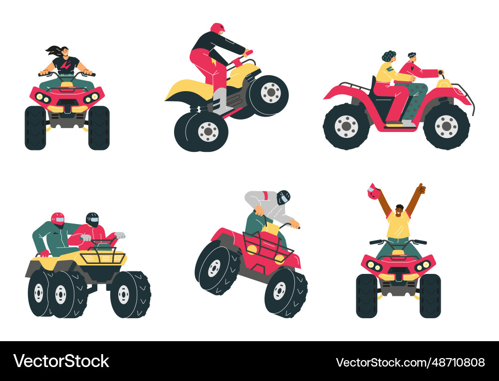 Isolated set with red quad Isolated set with red quad vector image