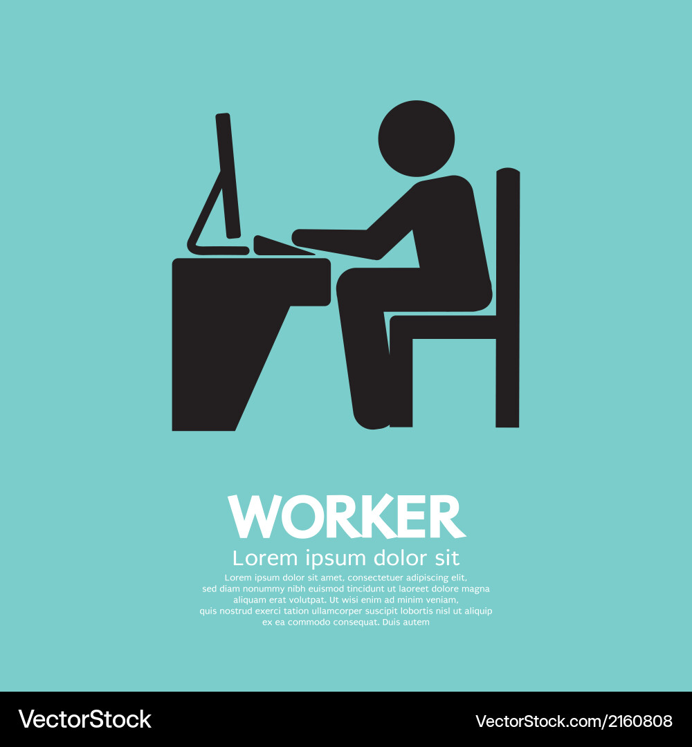 Man Working on Computer vector image