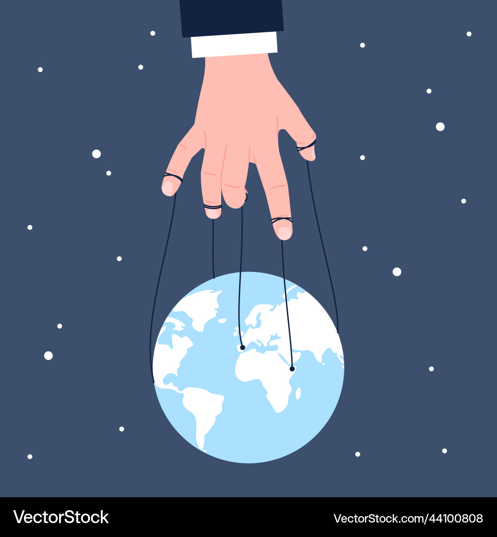 Manipulating and controlling world manipulator Manipulating and controlling world manipulator vector image