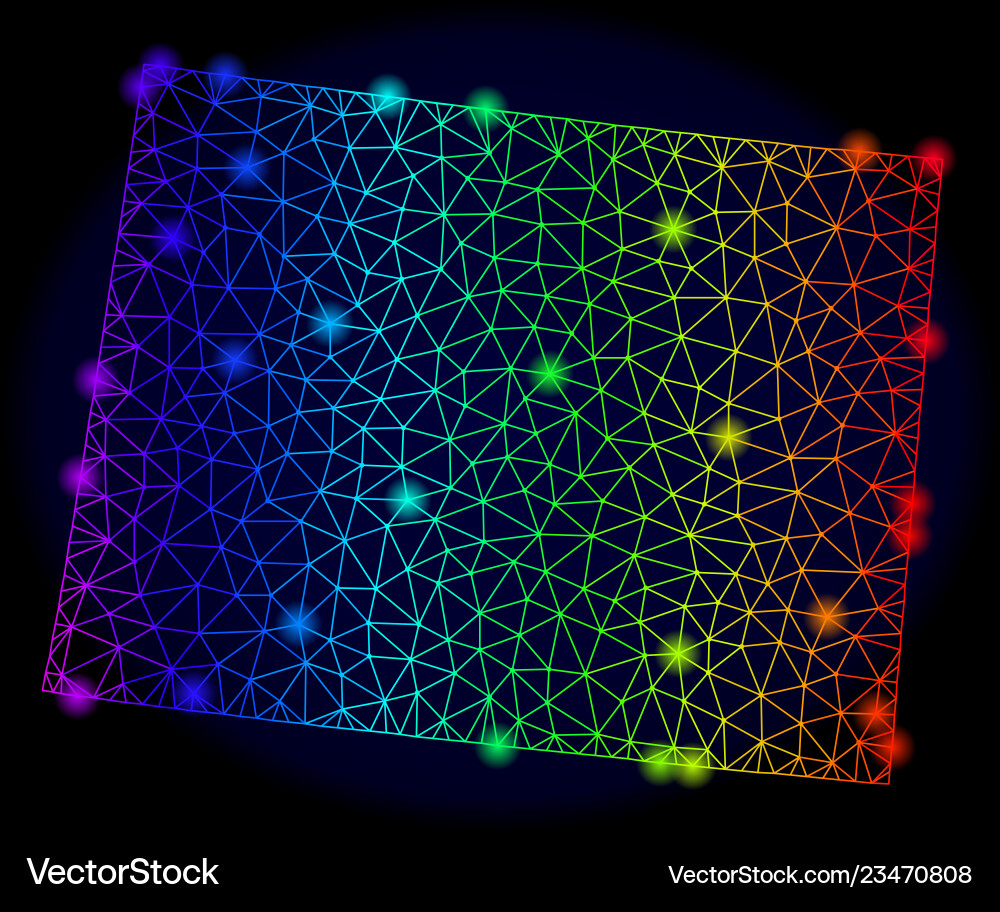 Polygonal network spectrum mesh map Polygonal network spectrum mesh map vector image