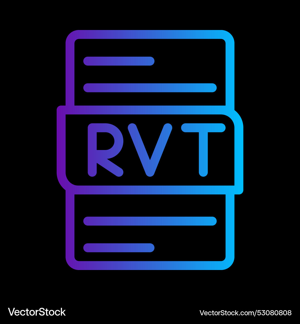 Rvt document gradient icon files type format Rvt document gradient icon files type format Vector Image