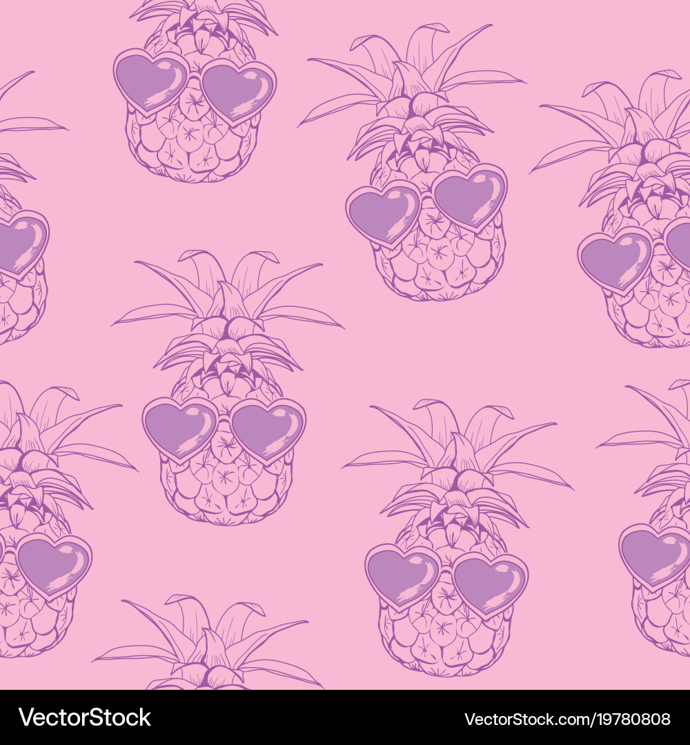 Seamless pattern with pineapples Vector Image