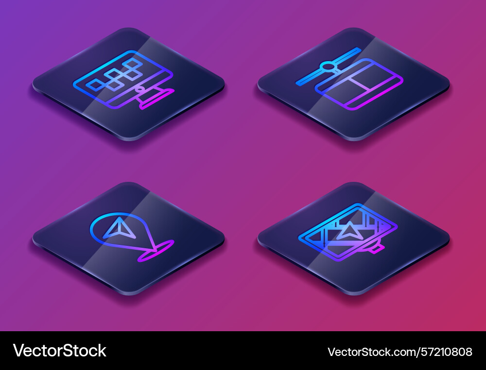 Set isometric line computer call taxi service Set isometric line computer call taxi service vector image