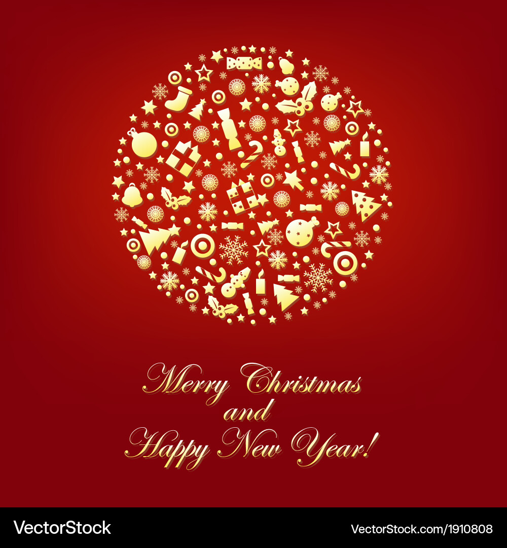 Stylized sphere from icons with red background vector image