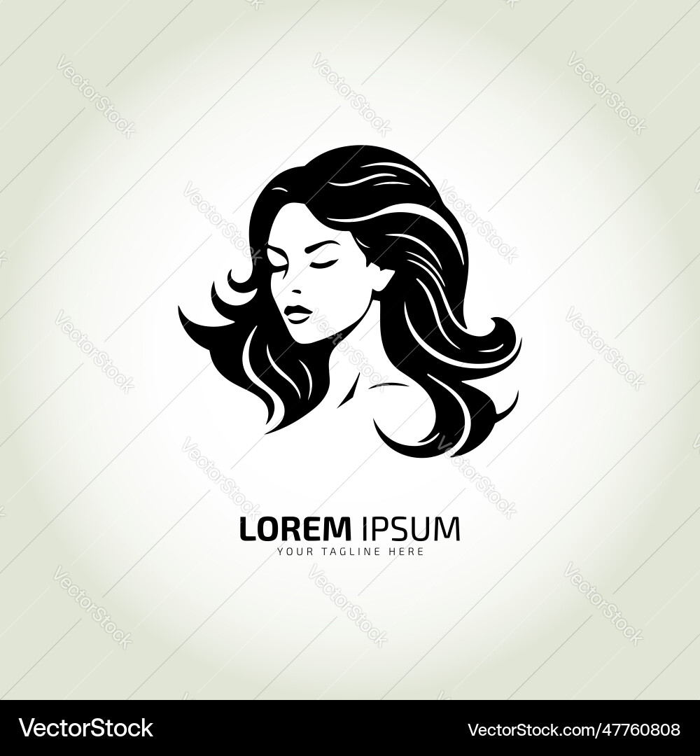 Woman face logo icon lady style young girl Woman face logo icon lady style young girl vector image