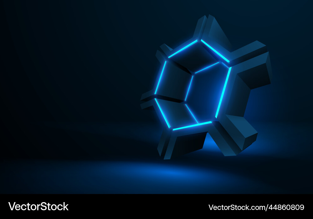 Abstract Glowing Hexagonal Object vector image