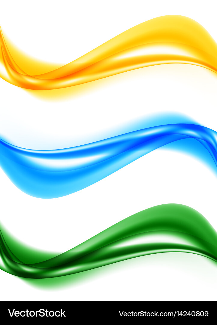 Abstract smooth soft waves set vector image