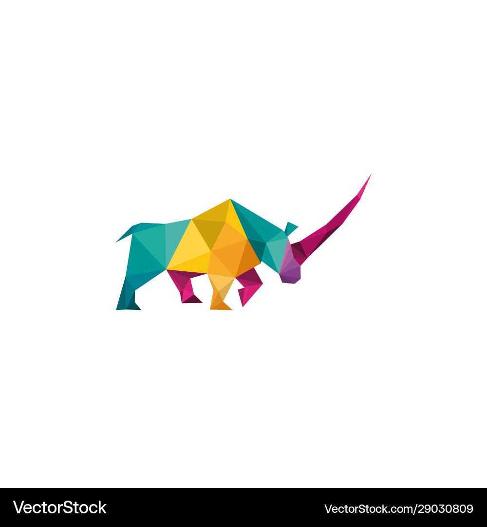 Abstraktes Rhinoceros Logo - Geometric Art Vektorbild