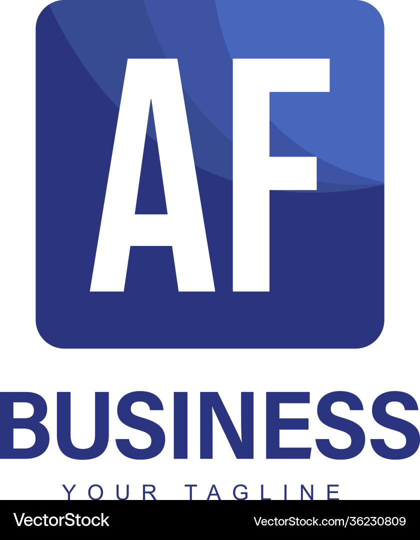 Af initial a logo design with abstract style Af initial a logo design with abstract style vector image