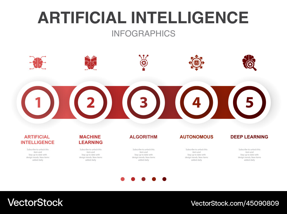AI & Machine Learning Icons vector image