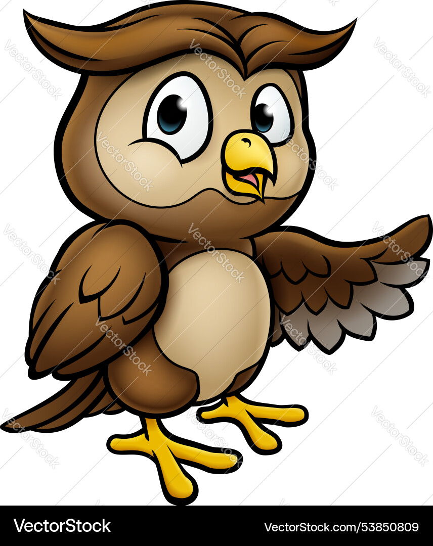 Cartoon Owl Character Royalty Free Vector Image