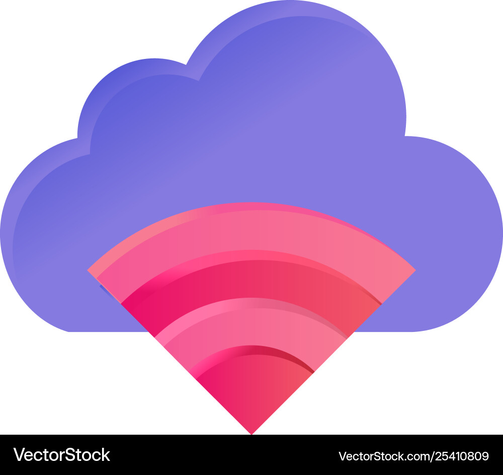 Cloud connection wifi signal flat color icon Cloud connection wifi signal flat color icon vector image